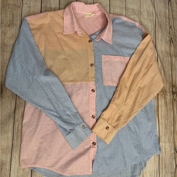 Newport Striped Colorblock Button-Up Shirt - Picture 5 of 7